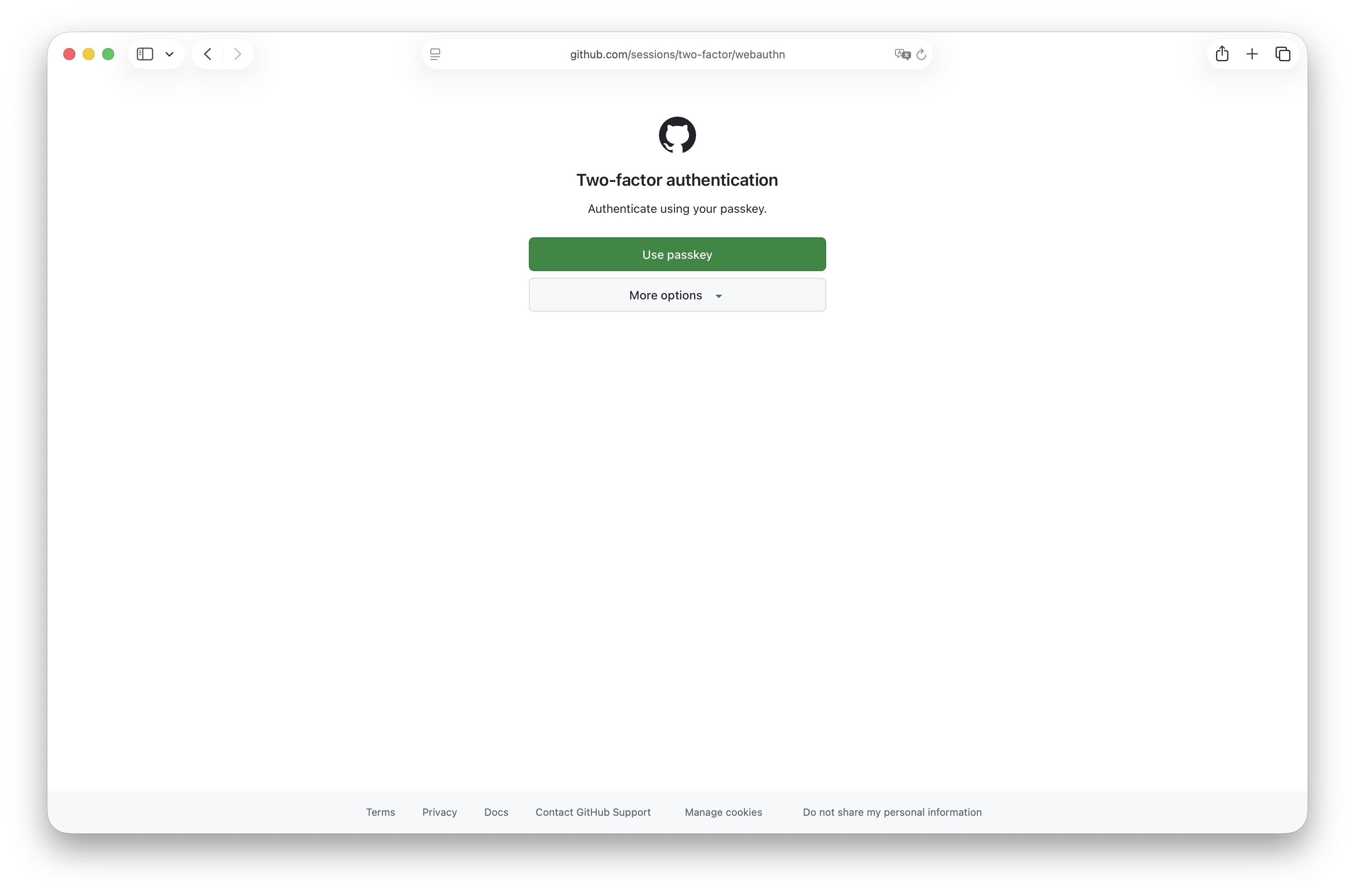 Step 3 — Two-factor authentication prompt during GitHub login